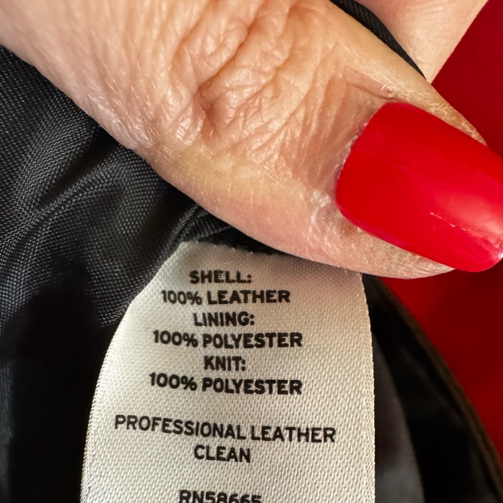 #336-💋HALOGEN 100%Leather(top)/Poly(bottom) Elegant Black Women's Mini Skirt 0 - Picture 6 of 7